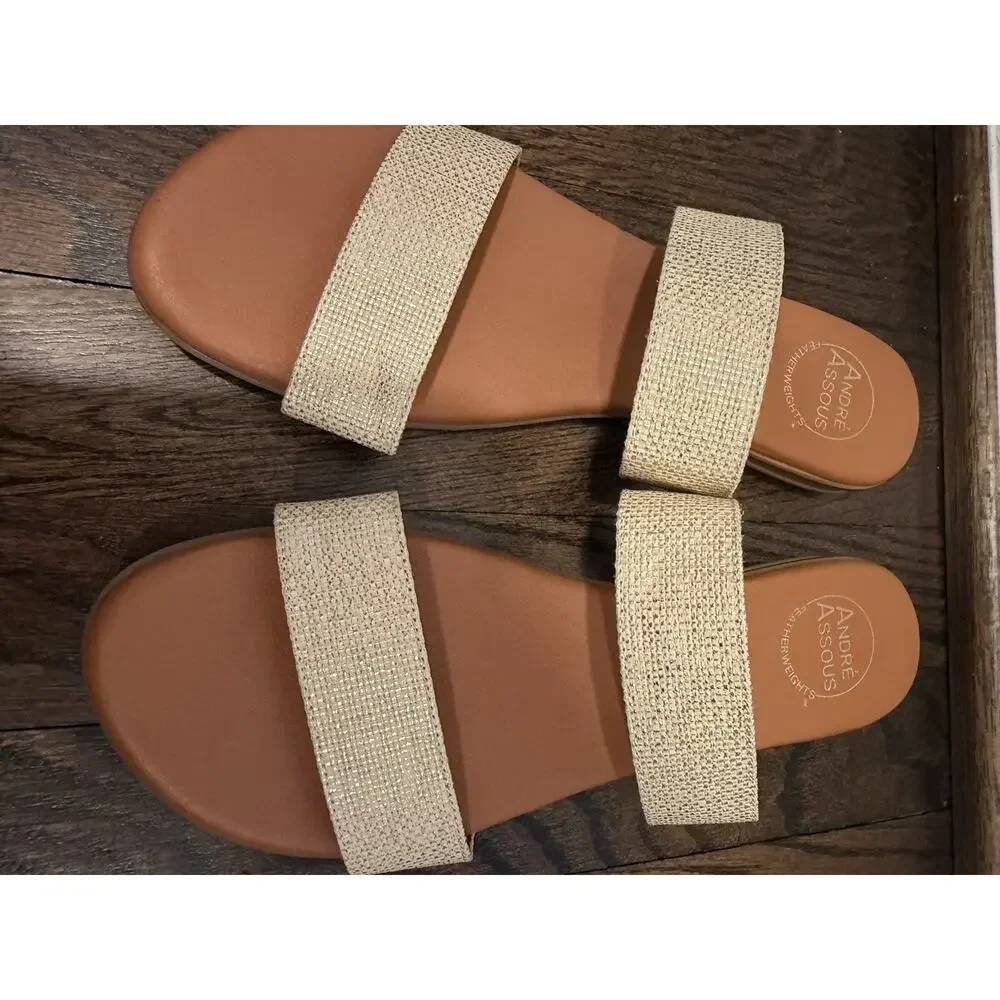 Andre Assous Women's Galia Sandal Natural Women's Sz 9 NEW - Picture 5 of 14